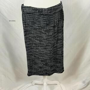 Misook Women's Black Straight Tweed Knit Skirt Size L